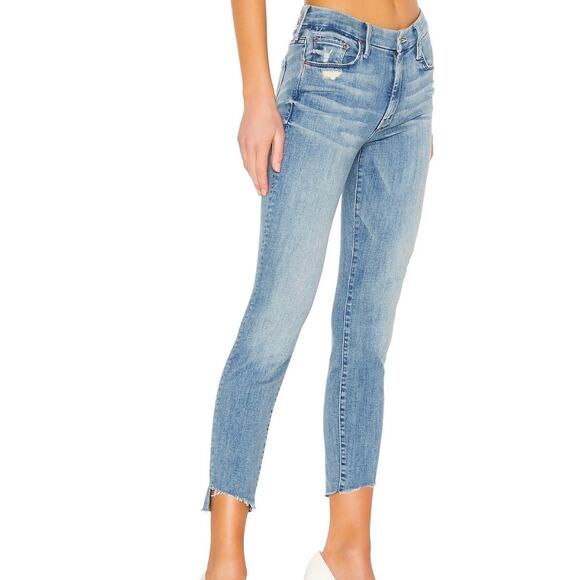 MOTHER The Looker Ankle Step Fray Jeans Where There's Smoke 26 - Picture 2 of 14